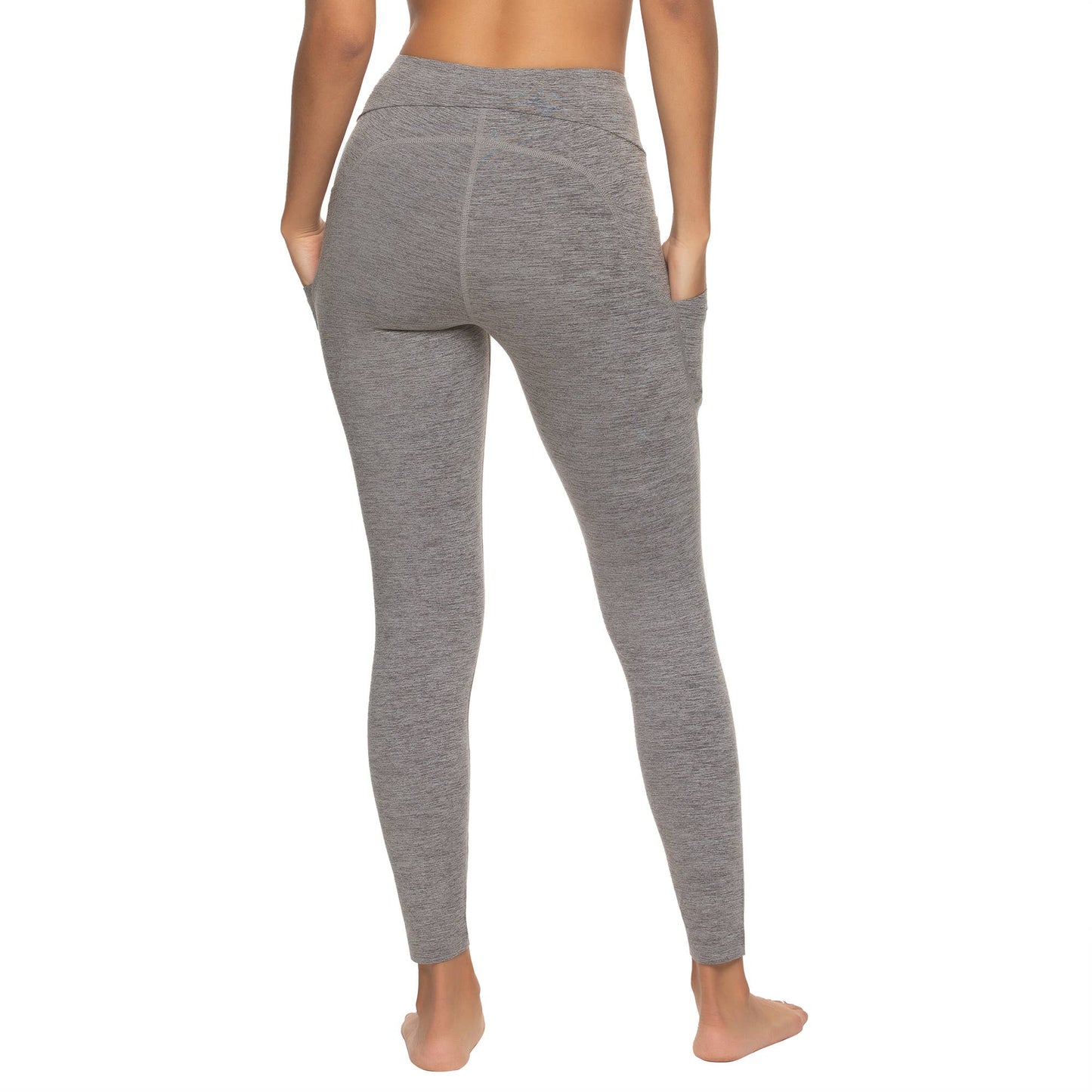 900742 Grey (MHG) / M Estero Brushed Jersey 7/8th Curved Pocket Legging: Medium Heather