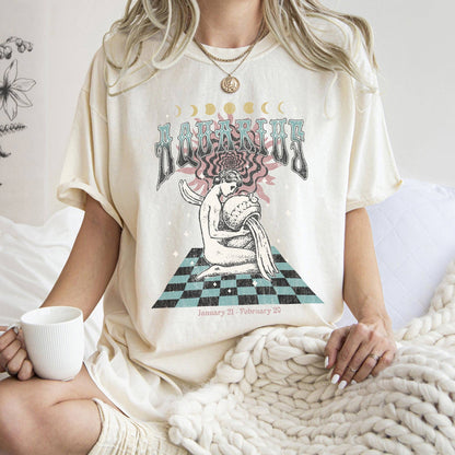 Aquarius Zodiac Comfort Colors Tees, Horoscope, Astrology