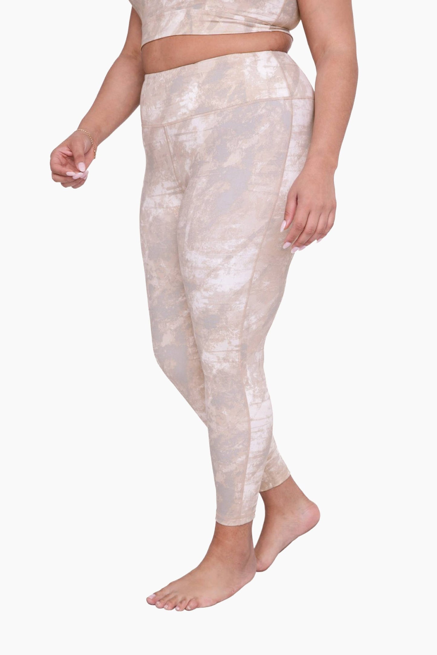 CURVY Concrete High-Waist Leggings: GREY / XL:1XL:2XL:3XL (2:2:1:1) a1263p