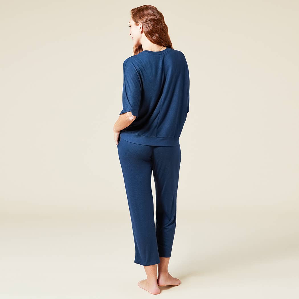 Dream Jersey Relaxed V-neck with Capri Lounge Set for Women