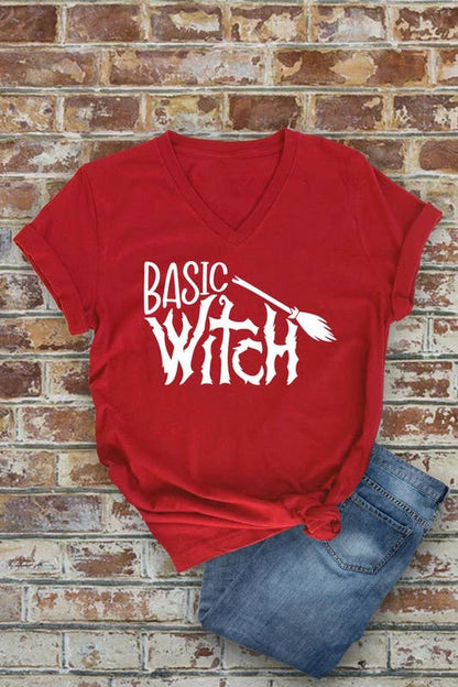 Basic Witch Unisex Short Sleeve V Neck T-Shirt