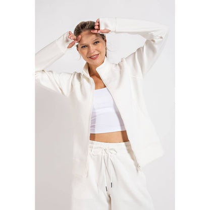 PONTI JACKET WITH POCKET: Charcoal / L