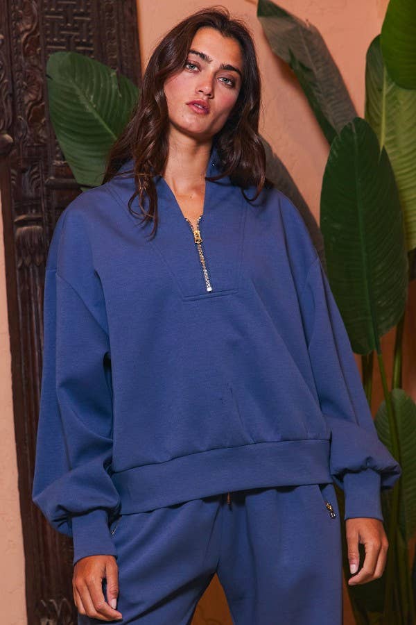 IT2154 Half Zip-up Scuba Sweatshirts