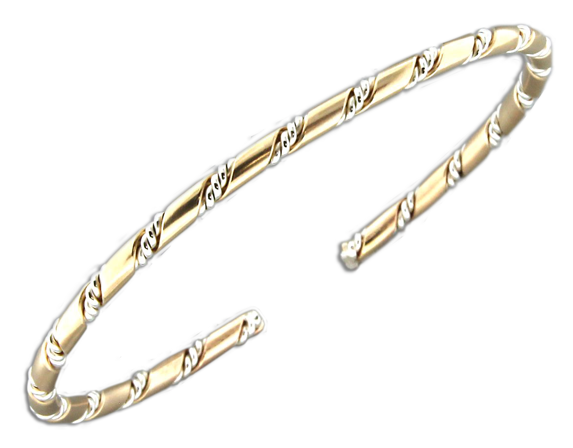 Half Round Twist Cuff Bracelet