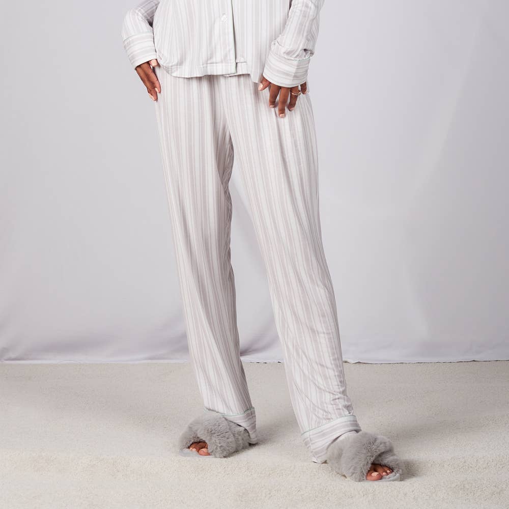 Faceplant Bamboo® Lucy Long Pants: Pink Stripe / Large