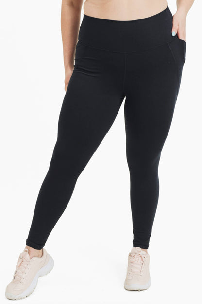 CURVY Tapered HEATHER GREY / XL:1XL:2XL:3XL Band Essential Solid Highwaist Leggings:  (2:2:1:1)