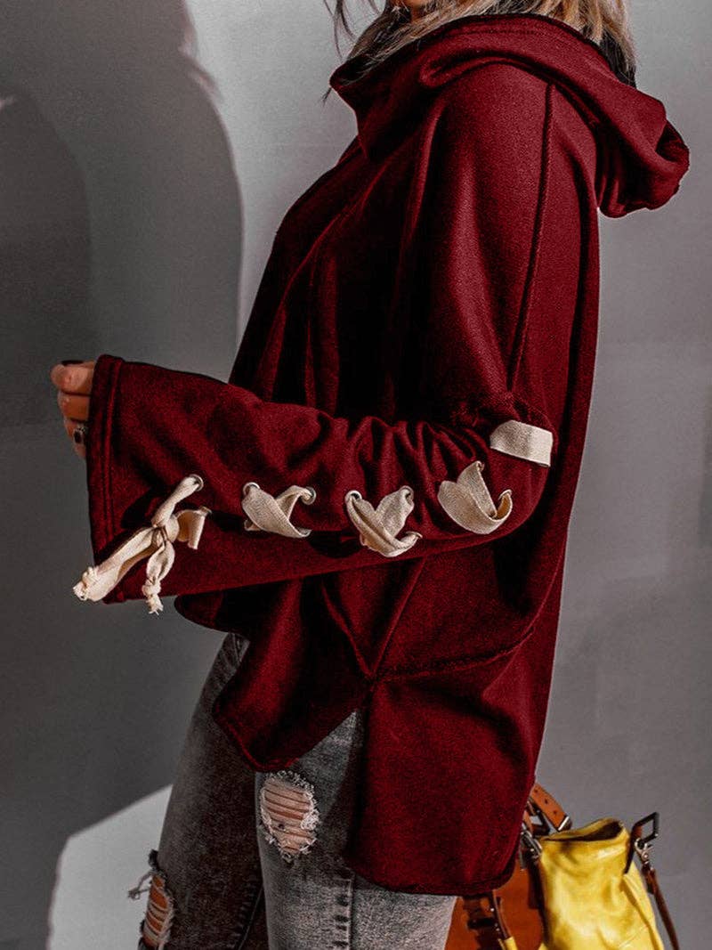 Oversized Hooded Long-Sleeve Pullover