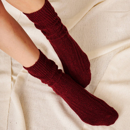 Essential Cable Knit Boot Sock: BLACK / B2210006B