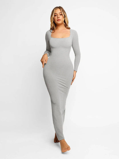 Maxi Dress: Black / SM L Michele Long Sleeve Built In Shapewear
