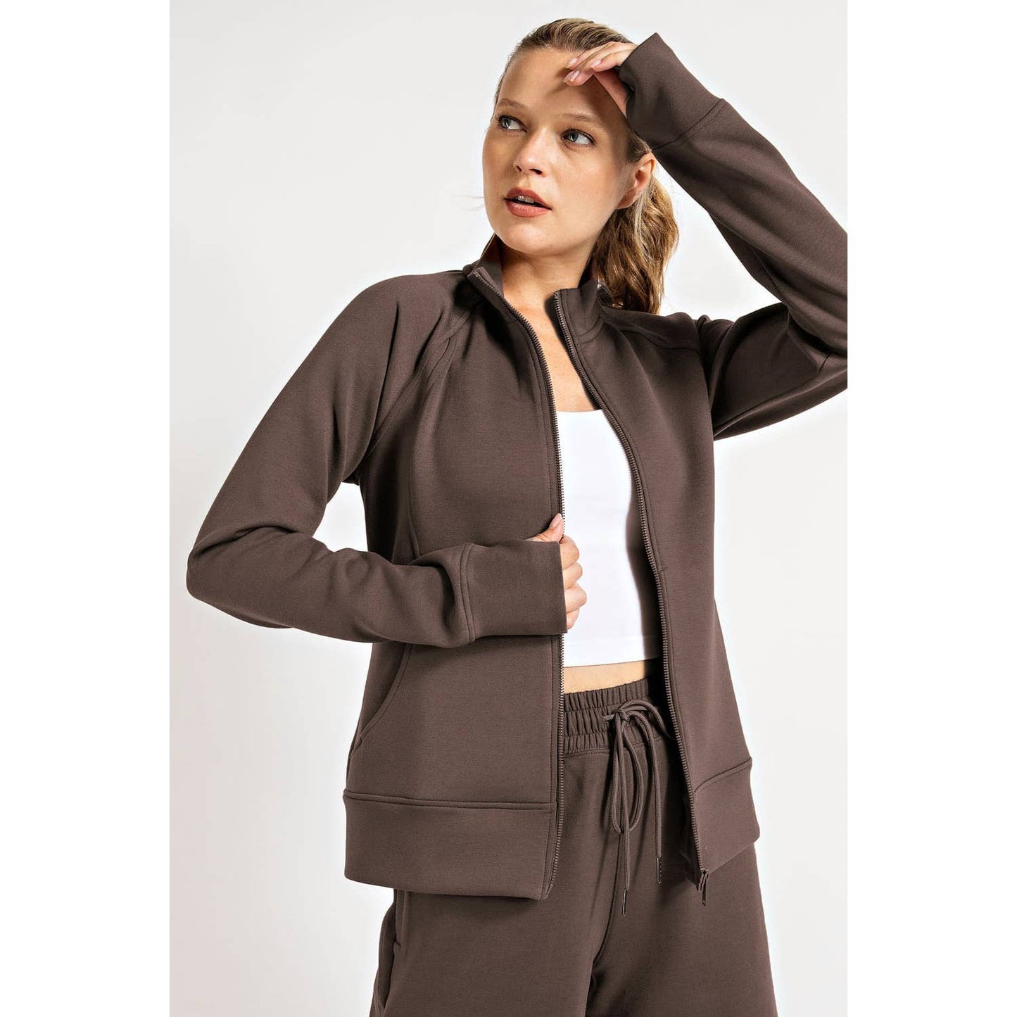 PONTI JACKET WITH POCKET: Charcoal / L