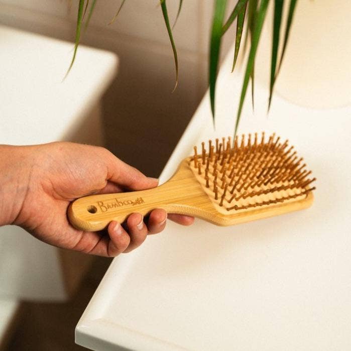 Bamboo Paddle Hairbrush - Square | Summer Bestseller
