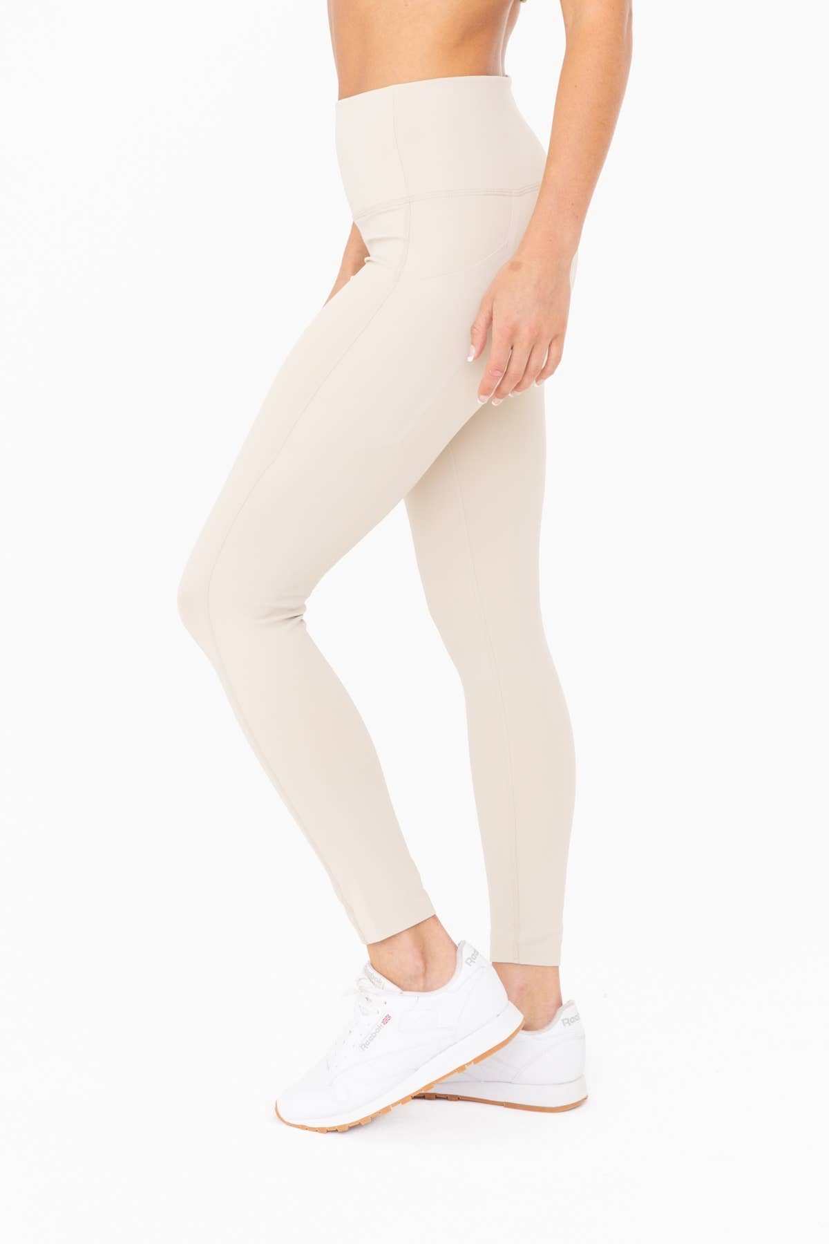 Laser-Cut and Bonded Essential Foldover Highwaist Leggings: CANDY PINK / S:M:L (2:2:2)