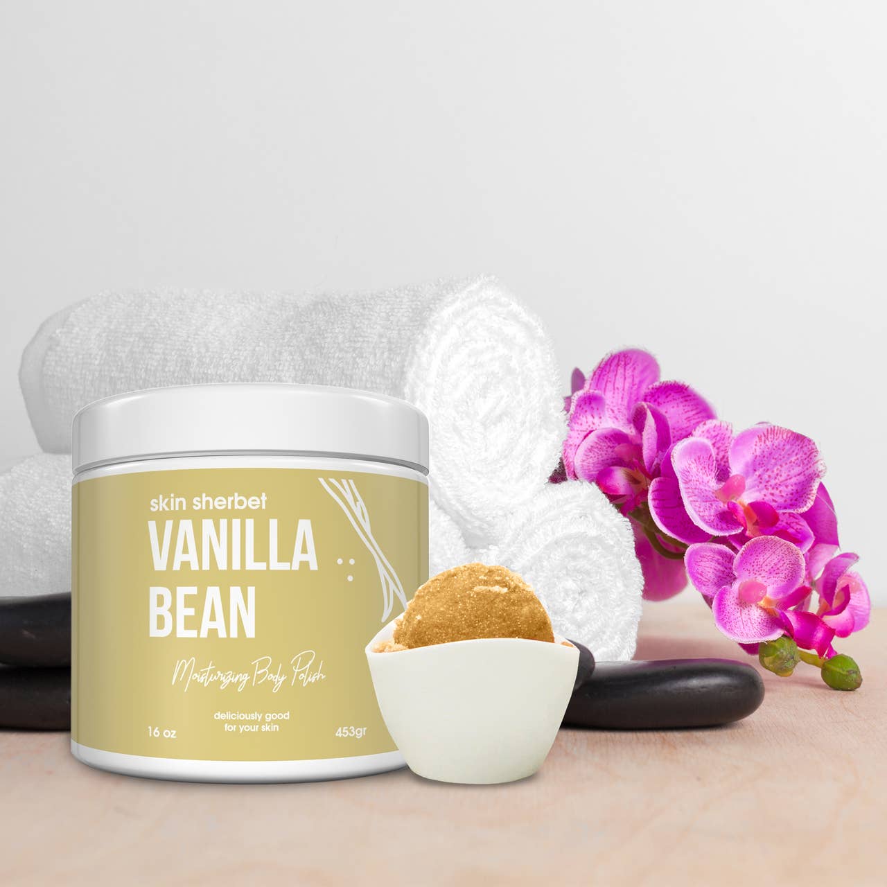 Skin Sherbet Vanilla Bean Body Polish Salt Scrub - 23oz: Retail Product