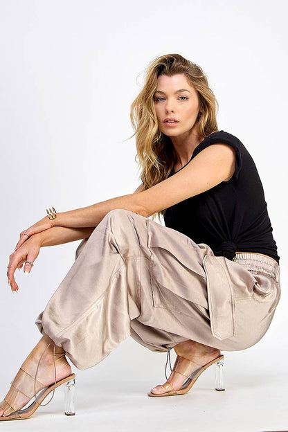 Flowcore Gloss Satin Cargo Pants