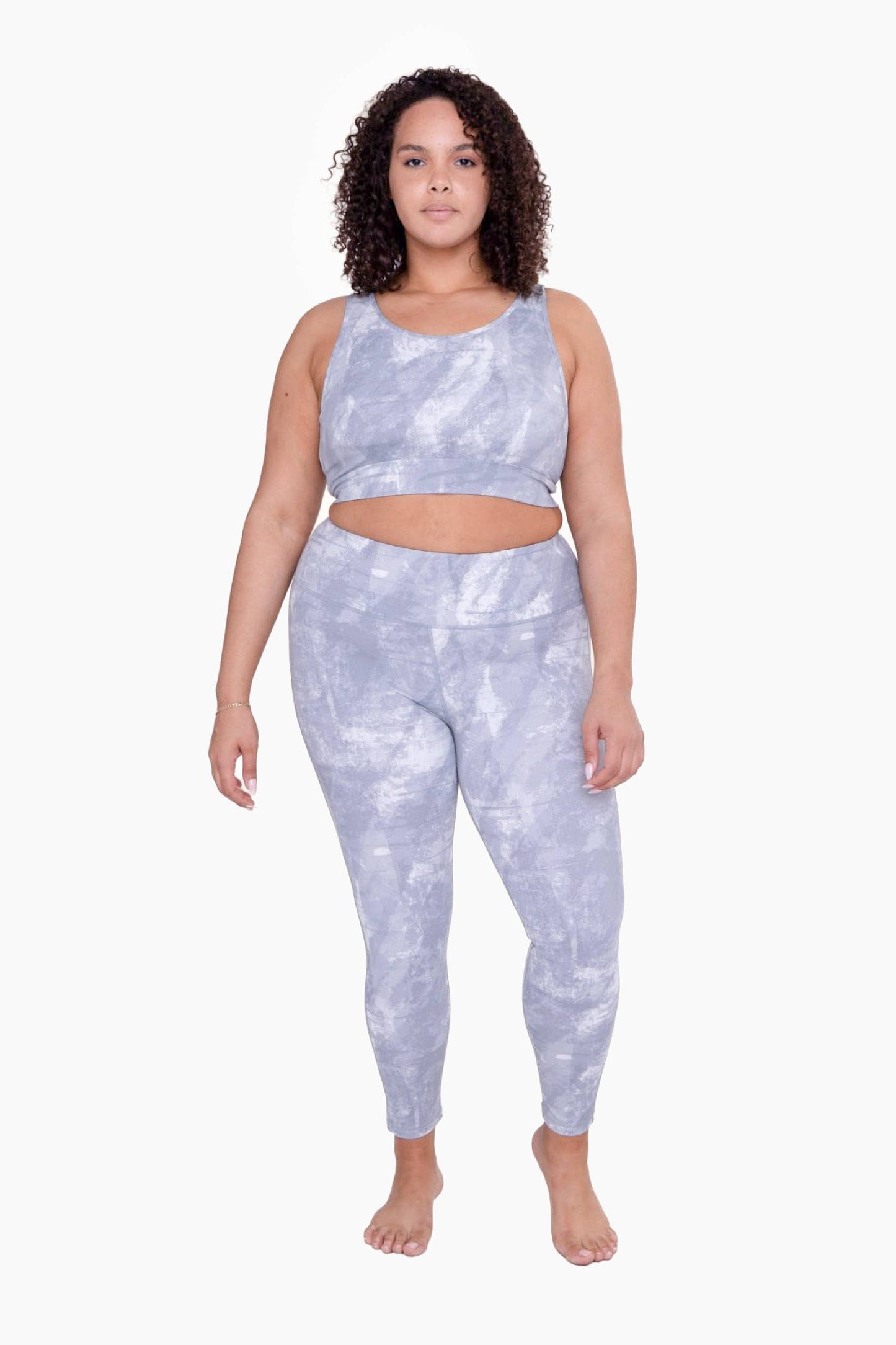 CURVY Concrete High-Waist Leggings: GREY / XL:1XL:2XL:3XL (2:2:1:1) a1263p