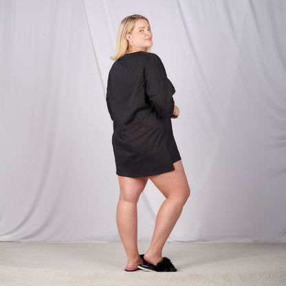 Faceplant Bamboo® and Organic Cotton Oversized boyfriend tee: Black / Large/X-Large