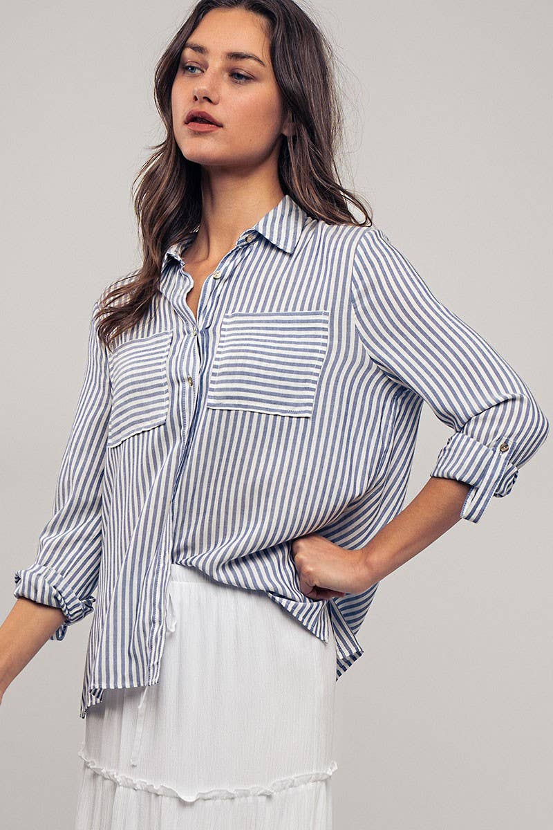 STRIPE BUTTON DOWN SHIRT