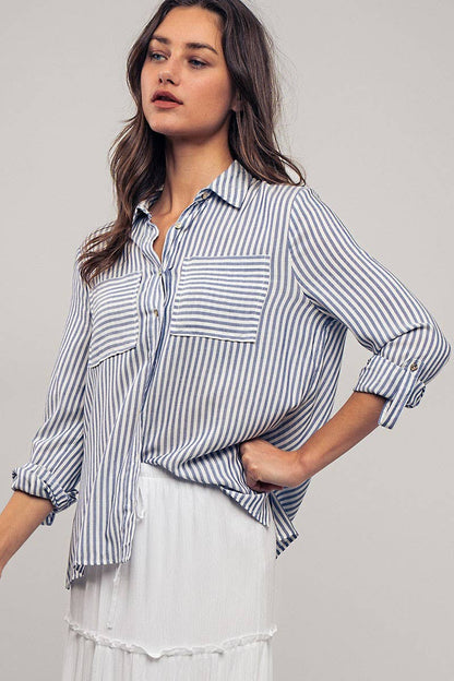STRIPE BUTTON DOWN SHIRT