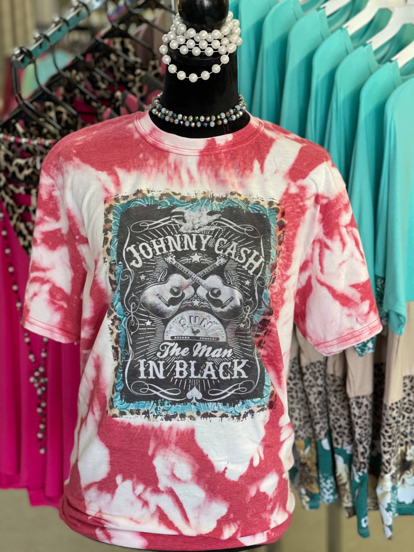 Johnny Cash Xlarge The Man in Black Bleached tee: