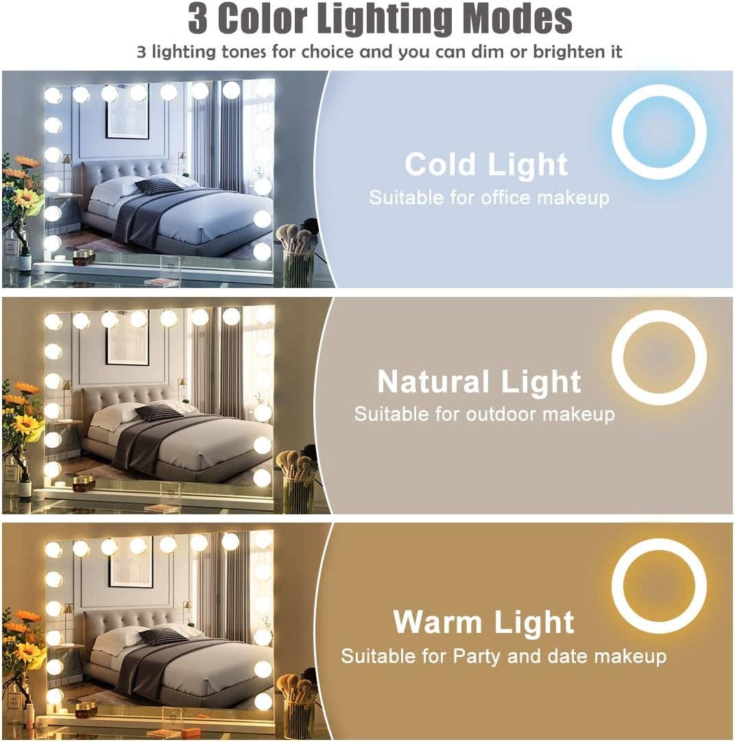Vanity Mirror Lights And Bluetooth Speaker 32x23 Inches