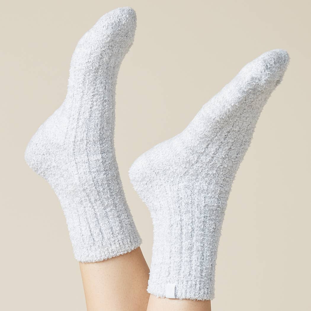Cozy Marshmallow Crew Socks with Grippers for Women