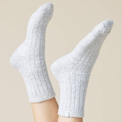 Cozy Marshmallow Crew Socks with Grippers for Women