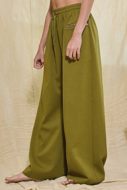 IP5462 Oversized Sweatsuit Pants With Zipper Pockets