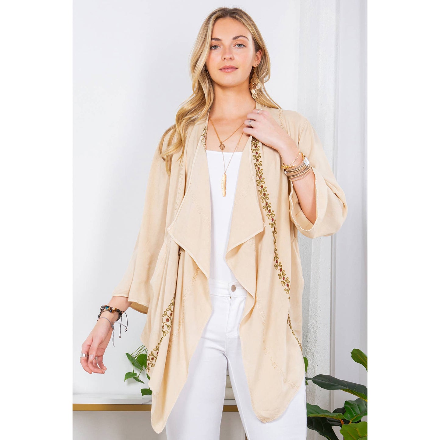 Bohemian Elegance: Stonewashed Rayon Kimono