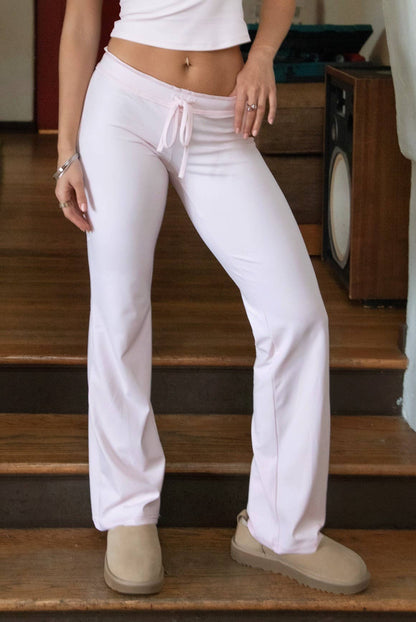 NYLEE Soft Span Jersey Yoga  Foldover Wide Leg Pants