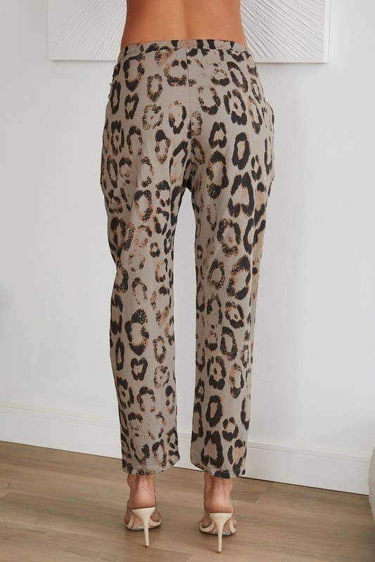 CHEETAH PRINT DRAWSTRING PANTS WITH POCKETS (83850-CHEETAH)