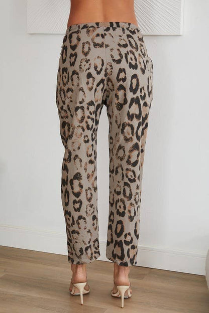 CHEETAH PRINT DRAWSTRING PANTS WITH POCKETS (83850-CHEETAH)