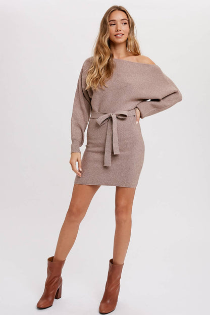 BOATNECK SWEATER DRESS