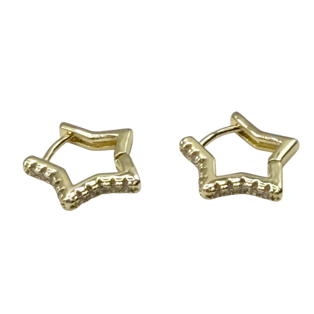 Gold Star Huggie Hoops