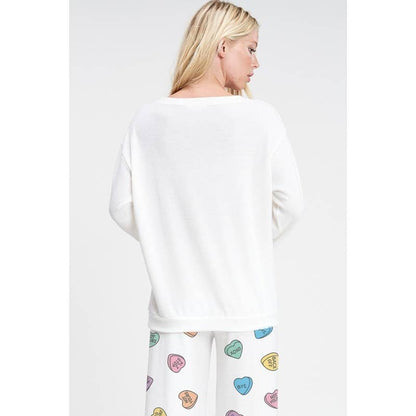 Heart Candy all over soft brushed loungewear set