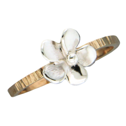 Cross Peened Wire Charm Ring
