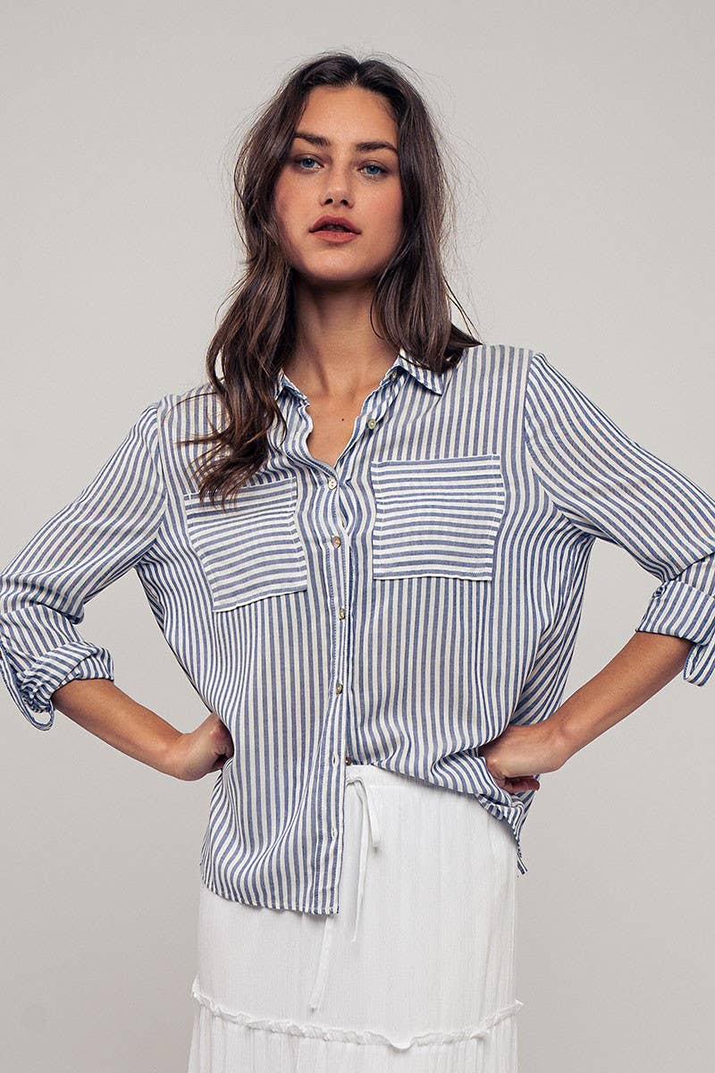 STRIPE BUTTON DOWN SHIRT