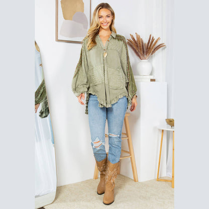 Bohemian Elegance: Stonewashed Rayon Top (ALSO IN PLUS)