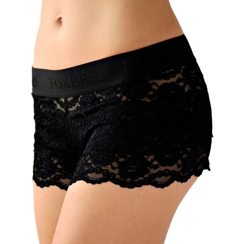 Black Lace Boxers Logo Band