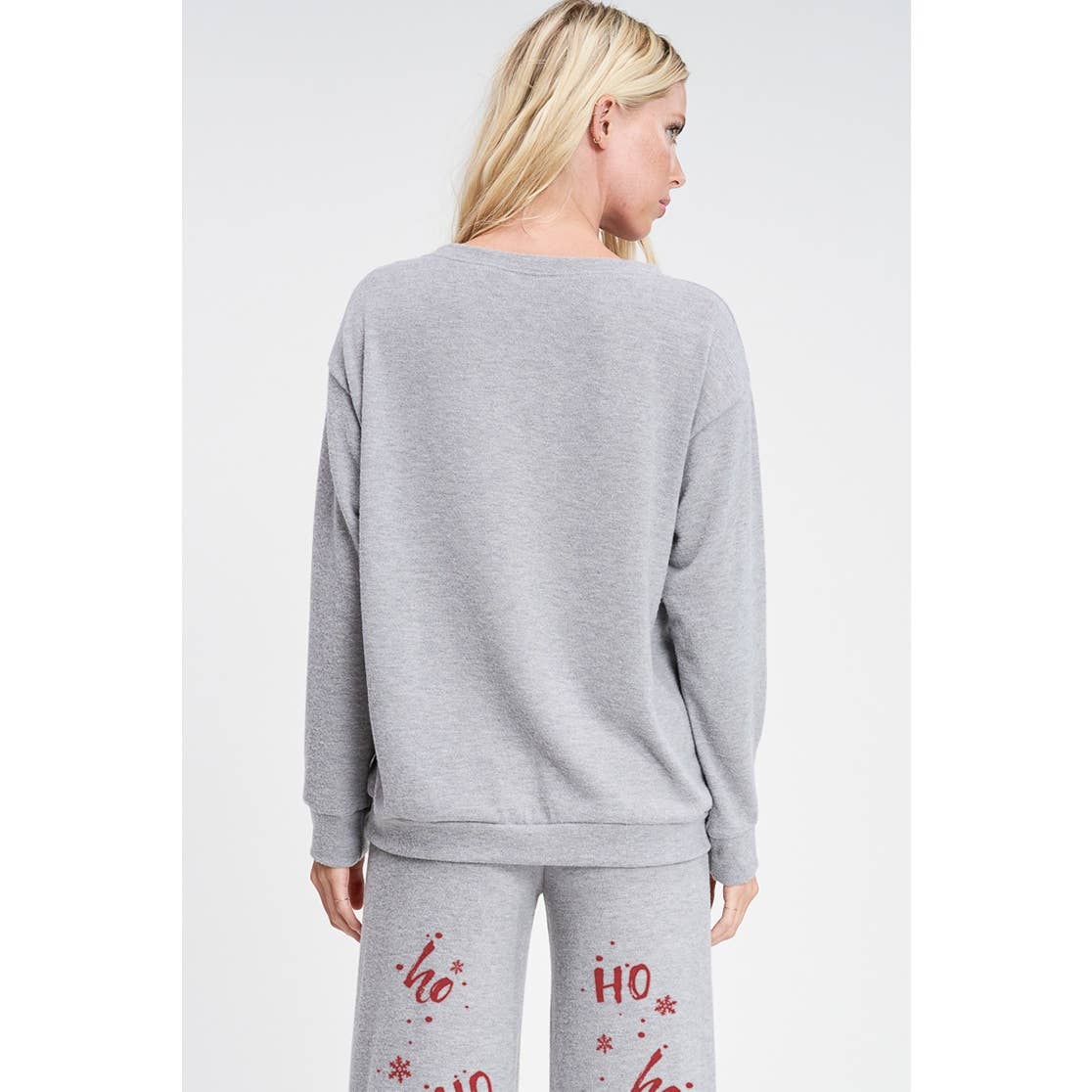 Merry Christmas print soft lounge wear set
