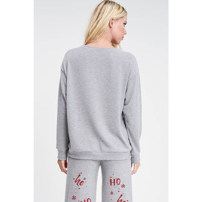 Merry Christmas print soft lounge wear set