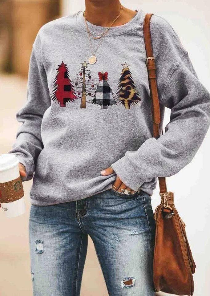 XC306 Grey Hallmark Christmas Movies Watching Sweatshirt: 01 / S