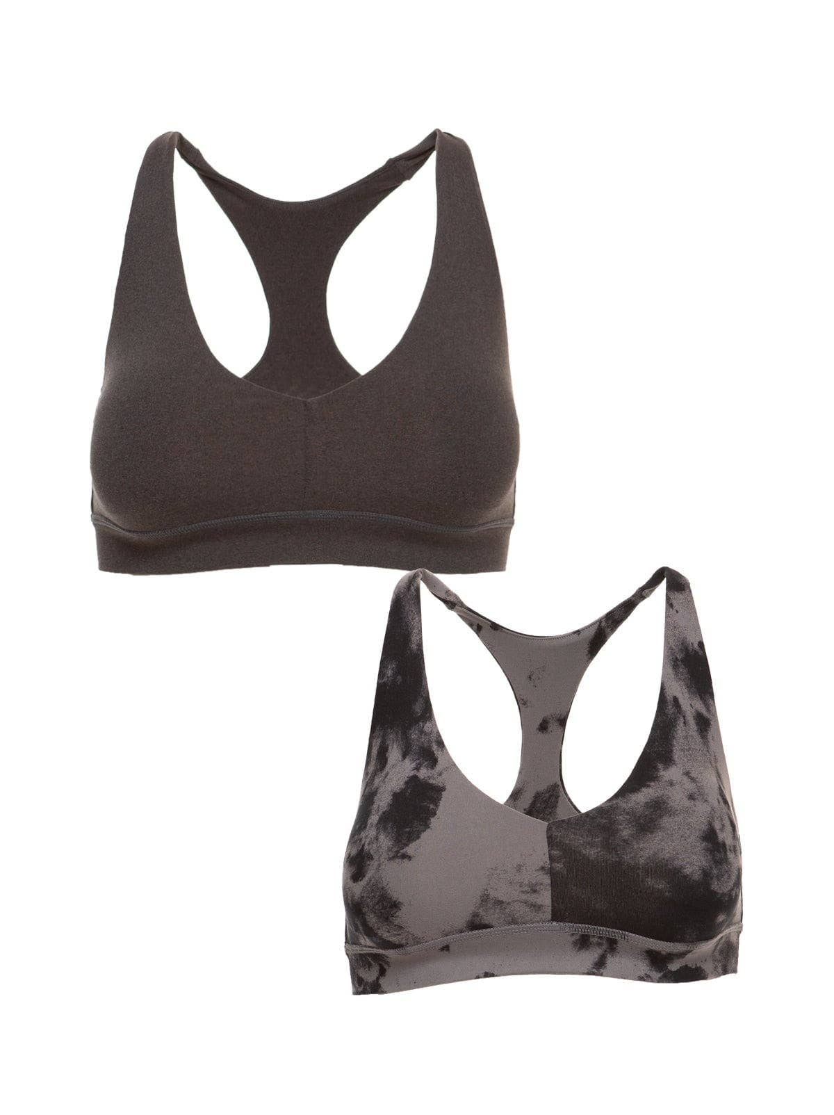 Velvety Soft Racerback Bralette 2-Pack - Charcoal Plum