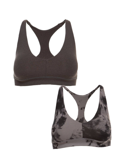 Velvety Soft Racerback Bralette 2-Pack - Charcoal Plum