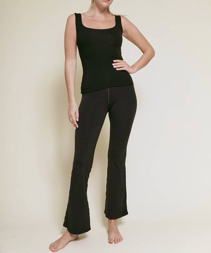 BAMBOO DOUBLE LAYERED TANK: BLACK / SMALL