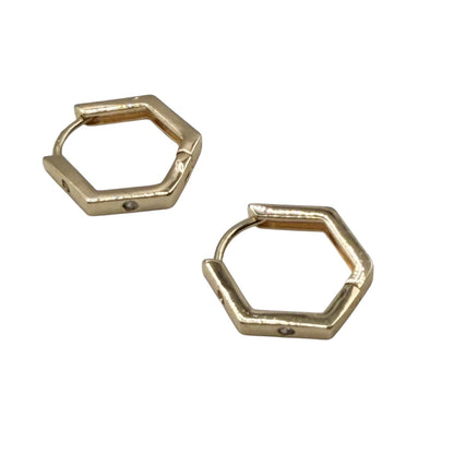 Hexagon Huggie hoops