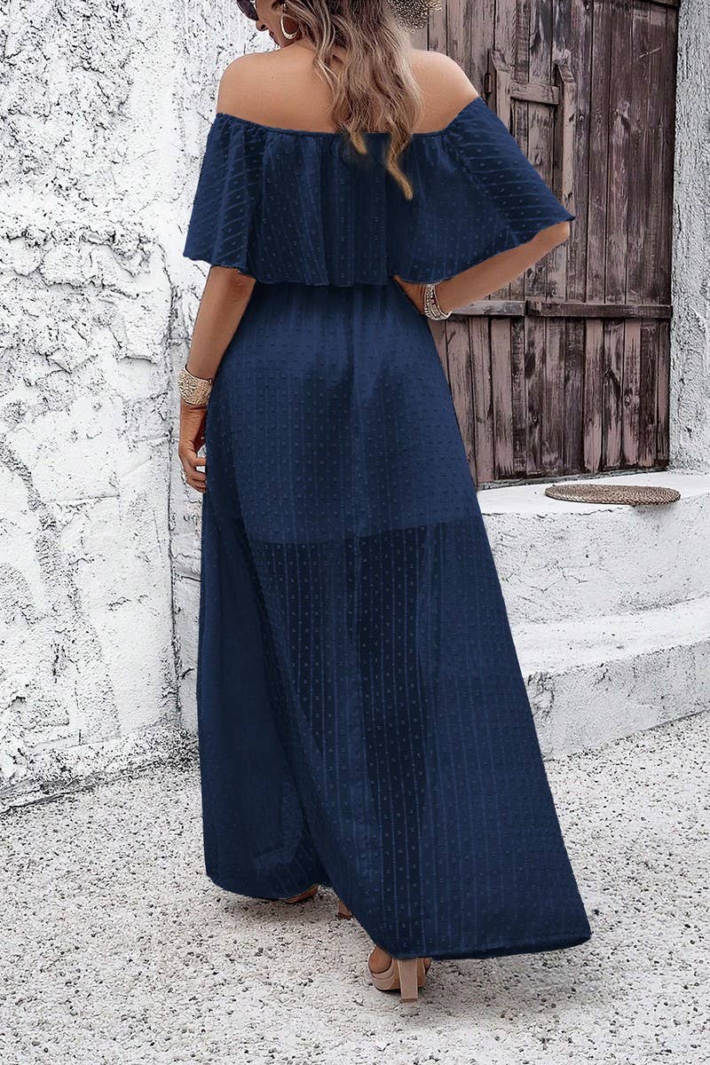 CWDMD02634_ELEGANT POLKA DOT OFF-SHOULDER MAXI DRESS
