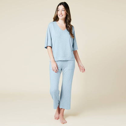 Dream Jersey Relaxed V-neck with Capri Lounge Set for Women