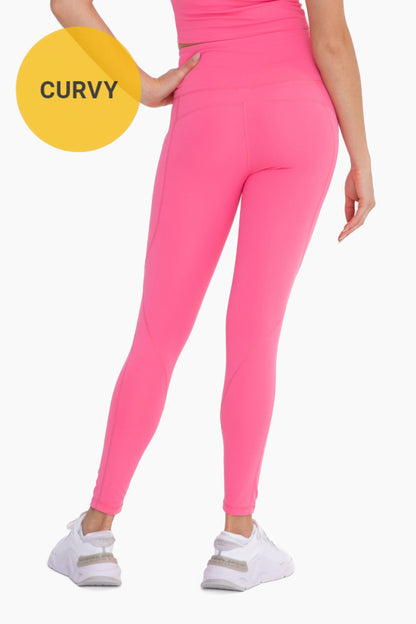 CURVY Essential Highwaist Panel Leggings: DUSTY CORAL / XL:1XL:2XL:3XL (2:2:1:1)