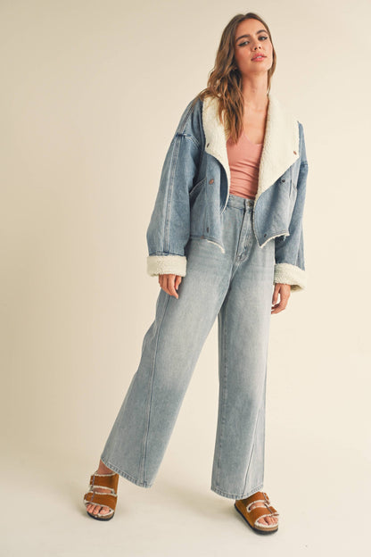J2766   SHERPA LINED DENIM JACKET
