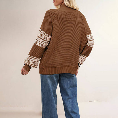 Women’s Half Turtleneck Knit Pullover Sweater_CWOSWL07173